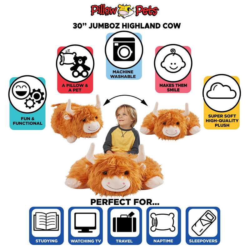 Highland Cow Jumbo 30"" Plush Pillow Pet - Image 5