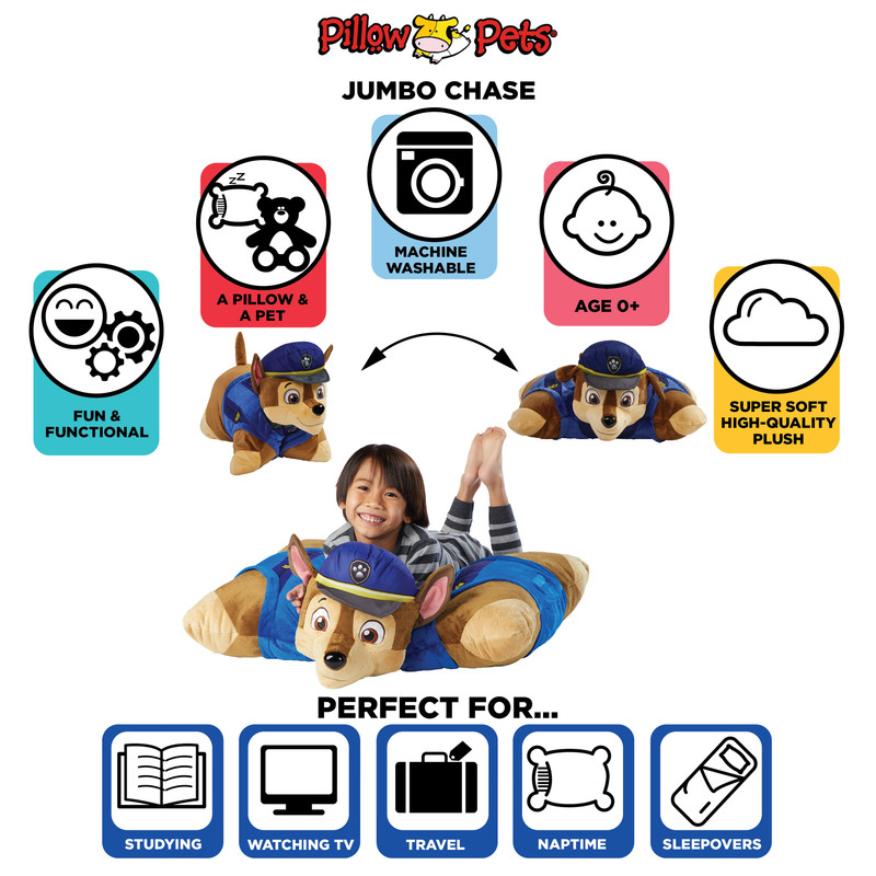 Jumbo 30"" Nickelodeon PAW Patrol Chase Pillow Pet - Image 5